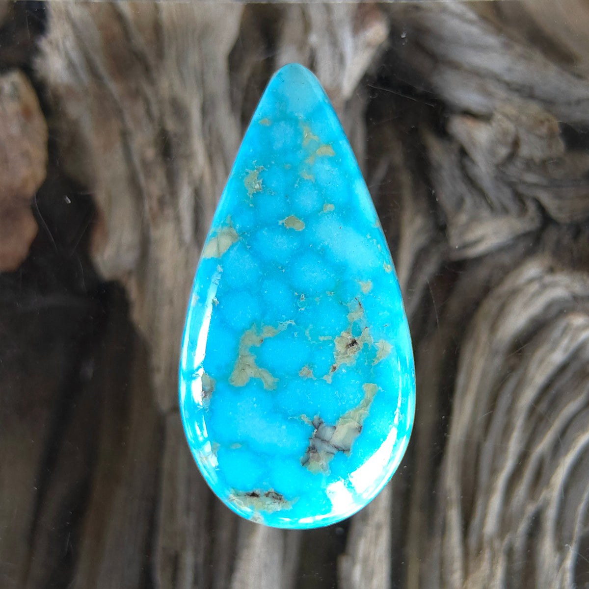 Natural Kingman Turquoise Pear-Shaped