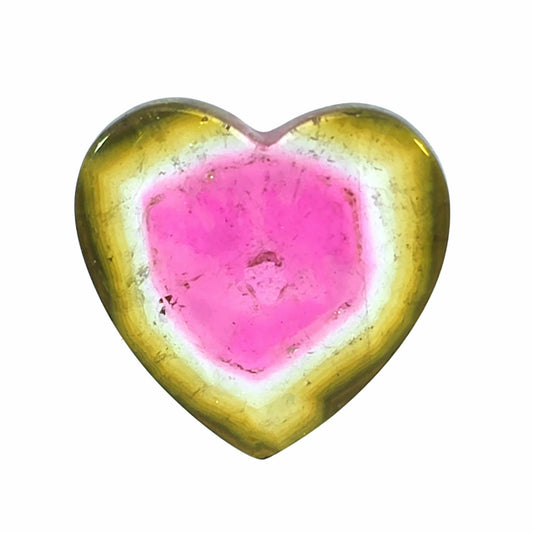 Brazilian Tourmaline (Watermelon) Heart Slice