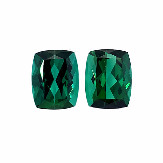 Brazilian Tourmaline (Green) Rectangular Faceted Pair