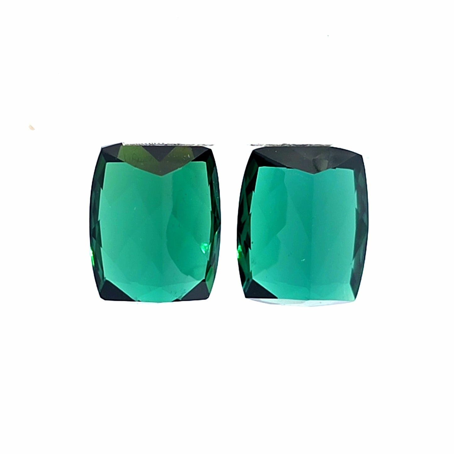 Brazilian Tourmaline (Green) Rectangular Faceted Pair