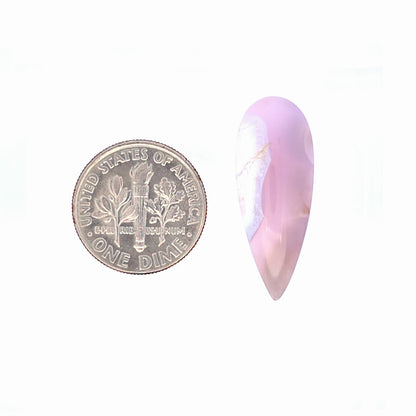 Natural Purple Chalcedony Pear-Shaped