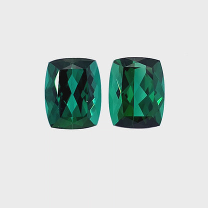 Brazilian Tourmaline (Green) Rectangular Faceted Pair