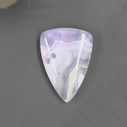 Natural Purple Chalcedony Tongue-Shaped