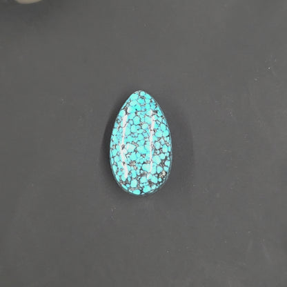 Natural Kingman Black Web Turquoise Pear-Shape