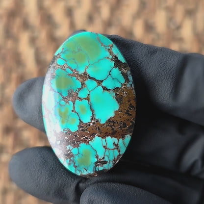 Stabilized Cloud Mountain Turquoise Oval