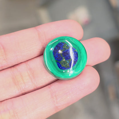Stabilized Azurite Malachite Round