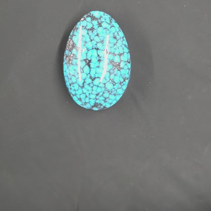 Natural Kingman Black Web Turquoise Pear-Shape