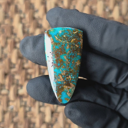 Stabilized Kingman Turquoise Tongue-Shaped