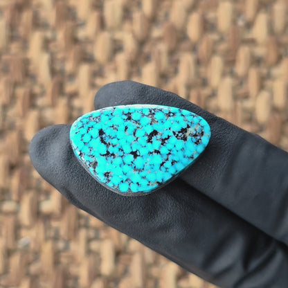 Natural Kingman Black Web Turquoise Triangular