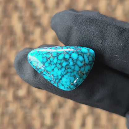 Natural Kingman Black Web Turquoise Triangular