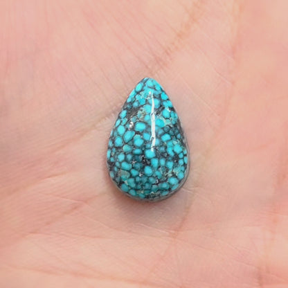 Natural Kingman Black Web Turquoise Pear-Shaped