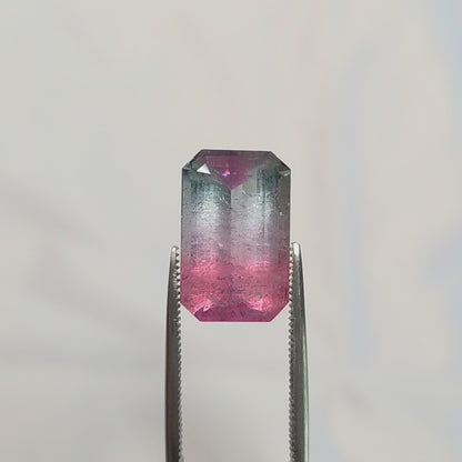 Brazilian Tourmaline (Tricolor) Rectangular Faceted Cut