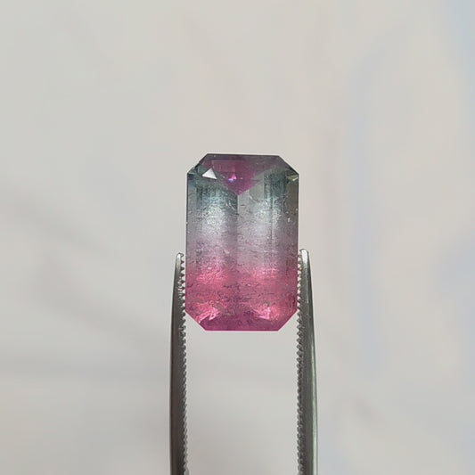 Brazilian Tourmaline (Tricolor) Rectangular Faceted Cut
