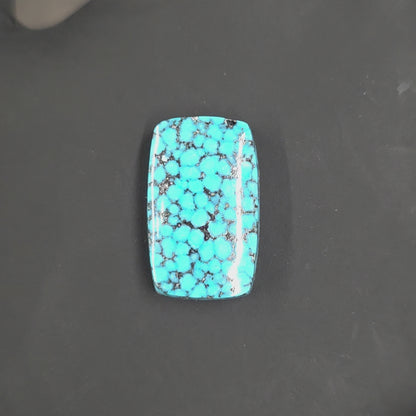 Natural Kingman Black Web Turquoise Rectangular