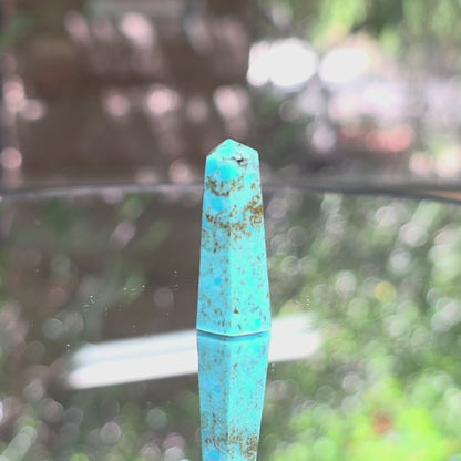 Stabilized Kingman Turquoise Faceted Point