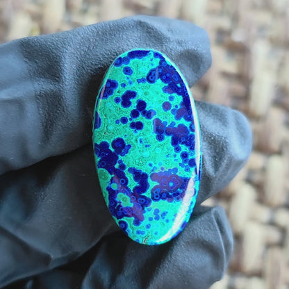 Stabilized Azurite Malachite Oval