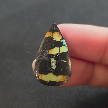 Natural Blackjack Turquoise Pear-Shaped