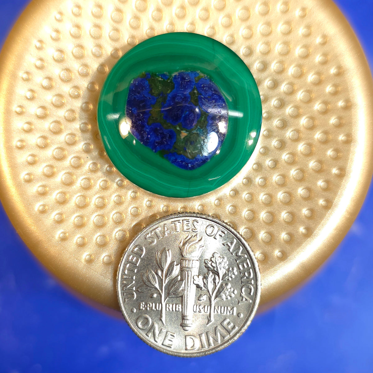 Stabilized Azurite Malachite Round