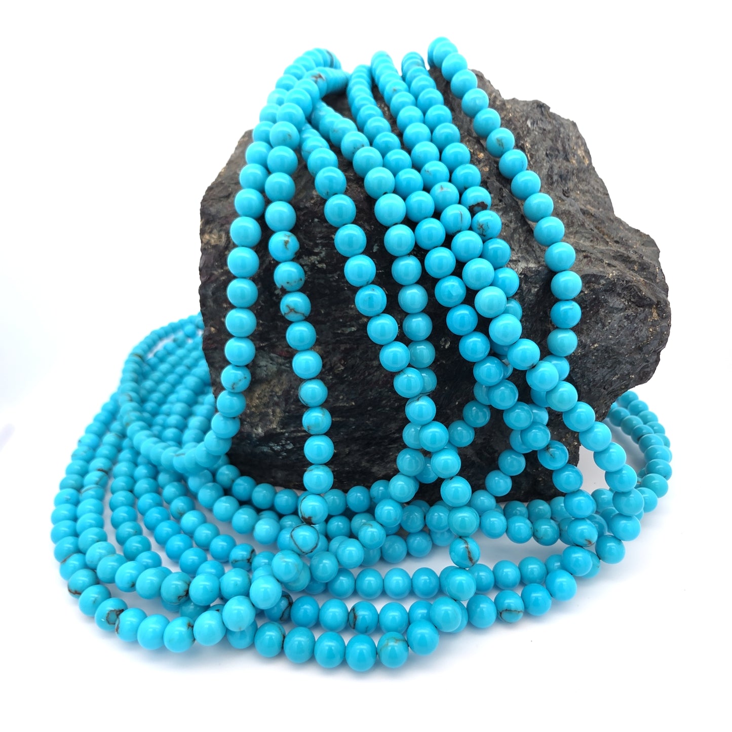 Stabilized Egyptian Prince Turquoise 5mm Beads