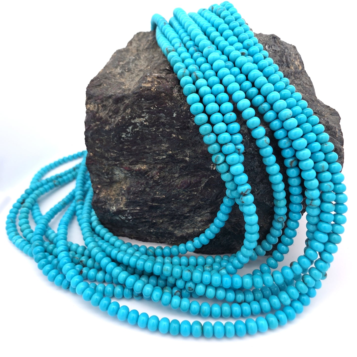 Stabilized Egyptian Prince Turquoise 4mm Beads