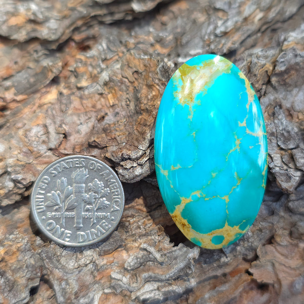 Stabilized Kingman Turquoise Oval