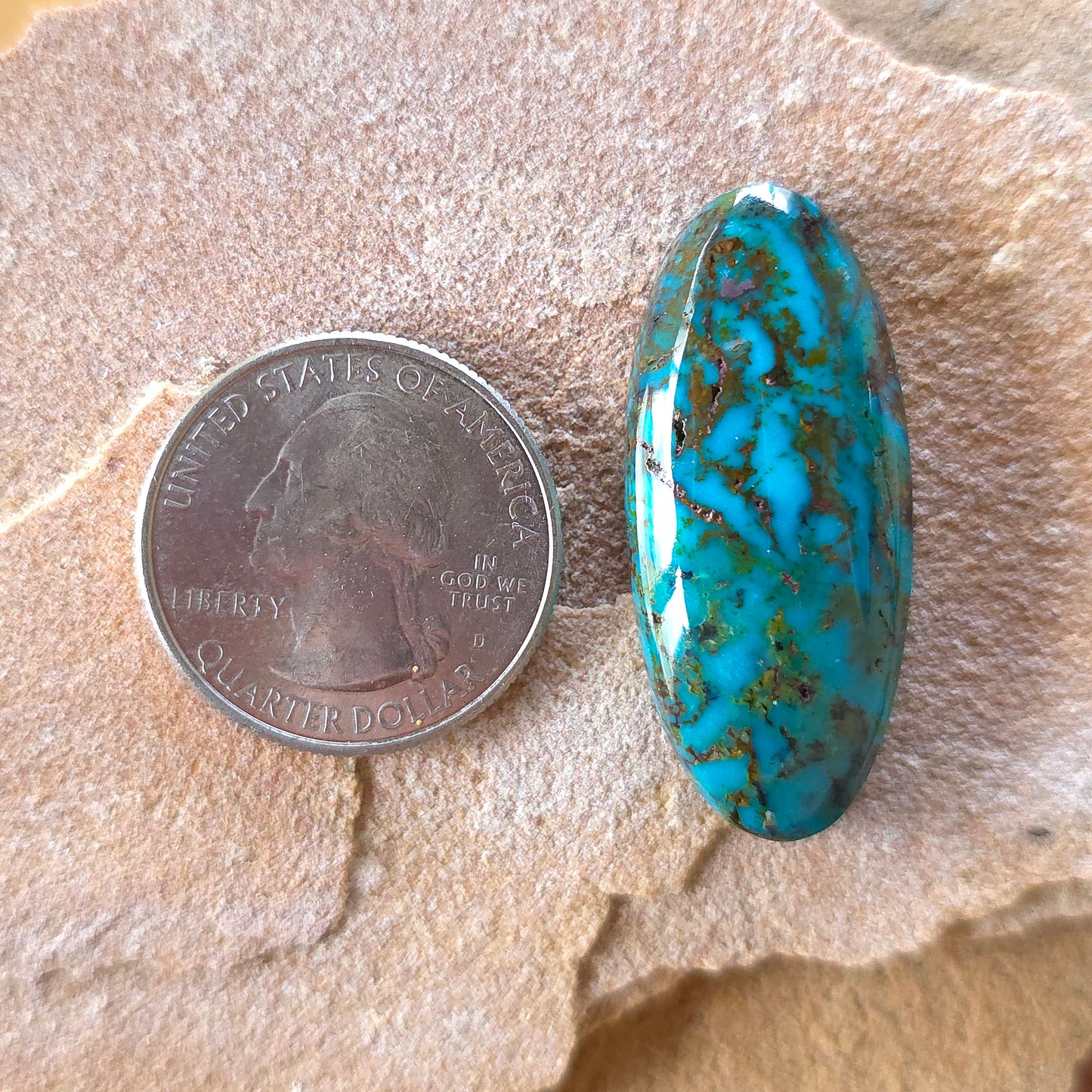 Stabilized Ceremonial Kingman Turquoise Oblong