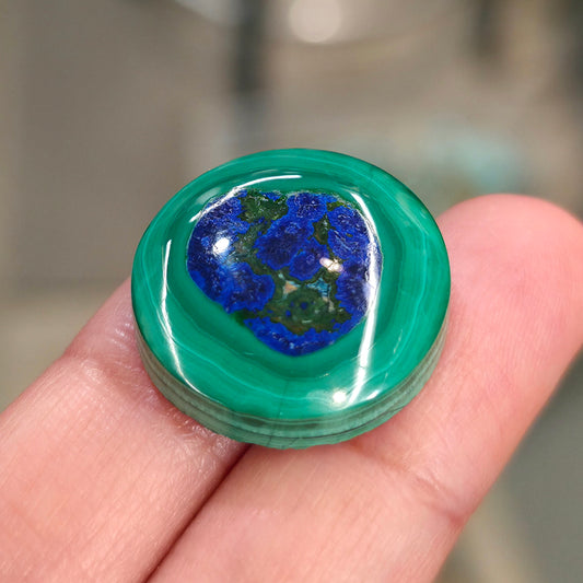 Stabilized Azurite Malachite Round
