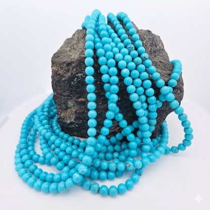 Stabilized Egyptian Prince Turquoise 5mm Beads