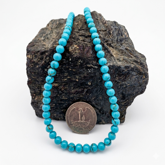 Stabilized Egyptian Prince Turquoise 5mm Beads