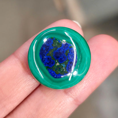Stabilized Azurite Malachite Round